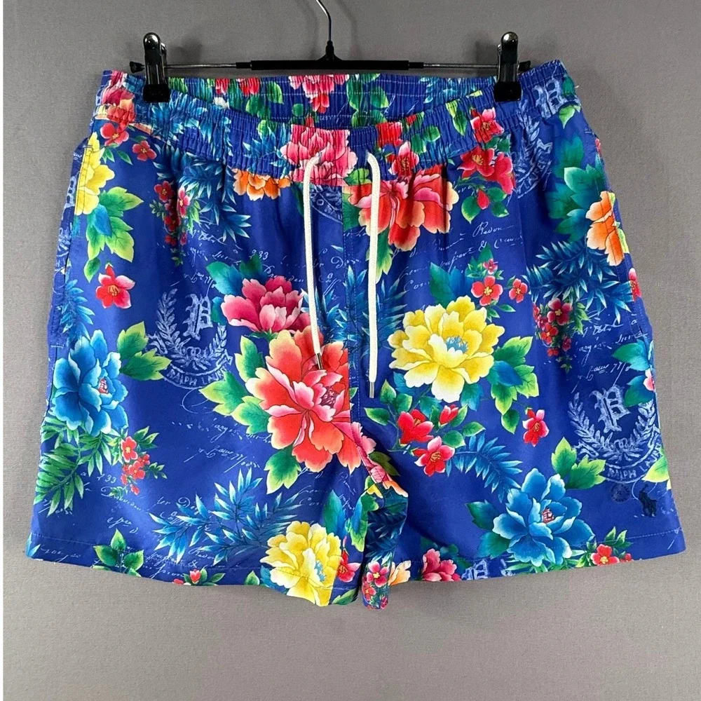 Polo Ralph Lauren Swim Trunks Mens XL Blue Tropical Traveler 5.75